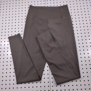 Girlfriend Collective Olive Green Ribbed Highwaisted Leggings, Size Small